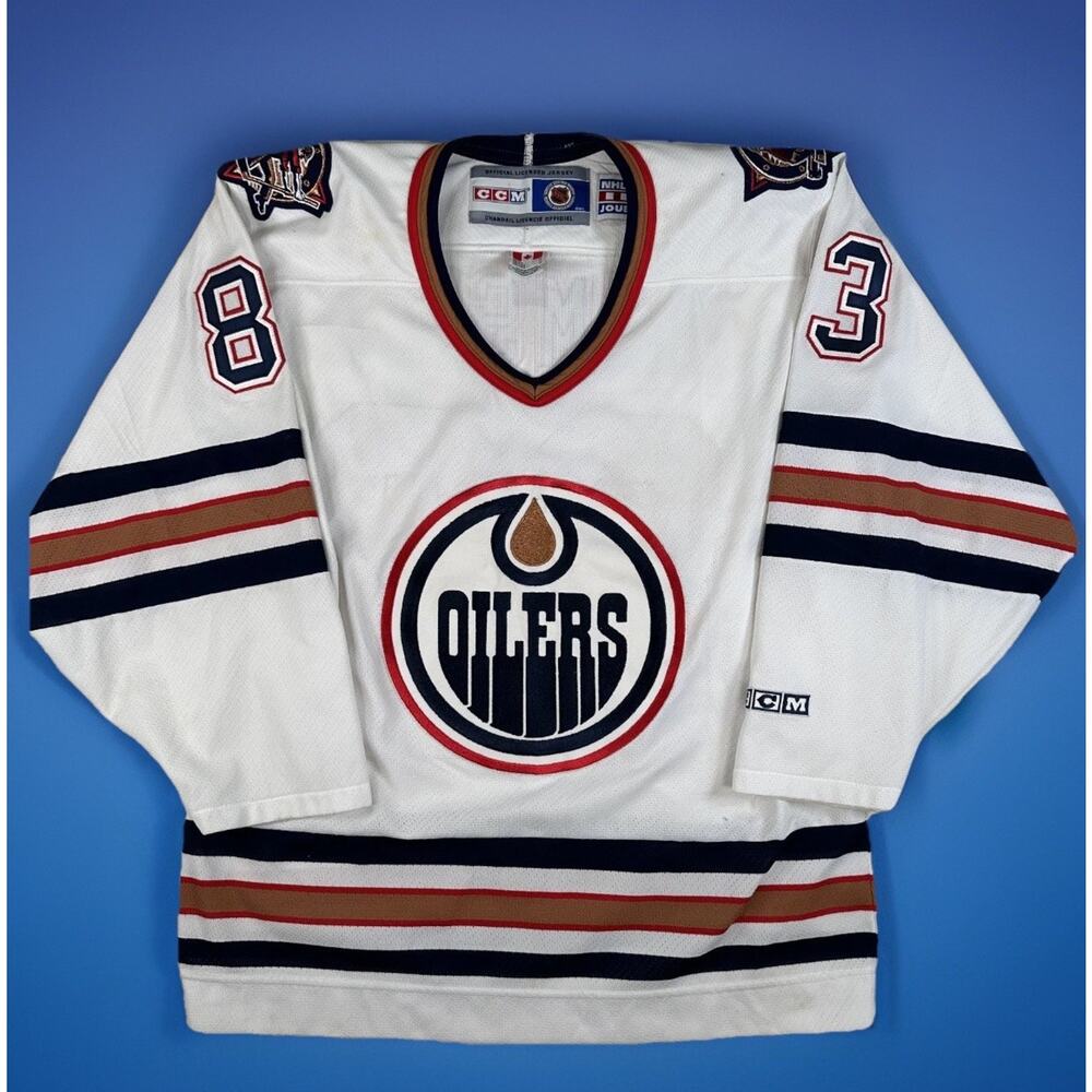 CCM Ales Hemsky NHL Edmonton Oilers White Hockey Jersey Men's Size M CANADA